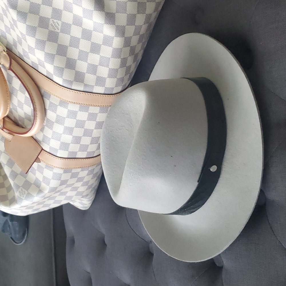100% wool gray fedora hat